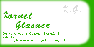 kornel glasner business card